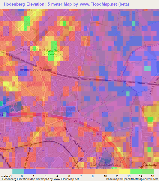 Hodenberg,Germany Elevation Map