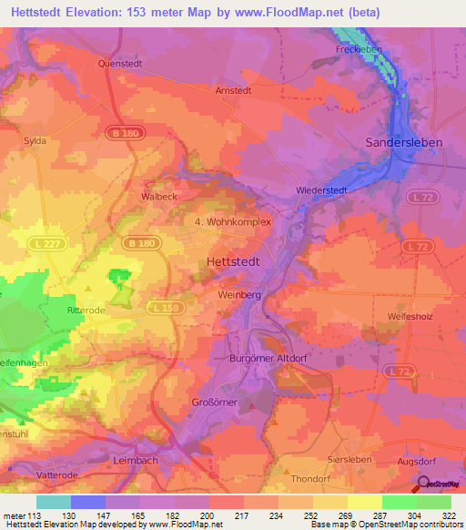 Hettstedt,Germany Elevation Map