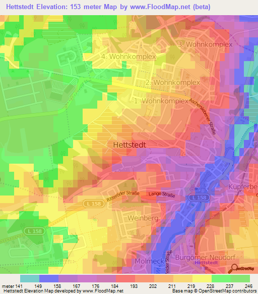 Hettstedt,Germany Elevation Map