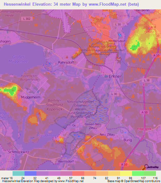 Hessenwinkel,Germany Elevation Map