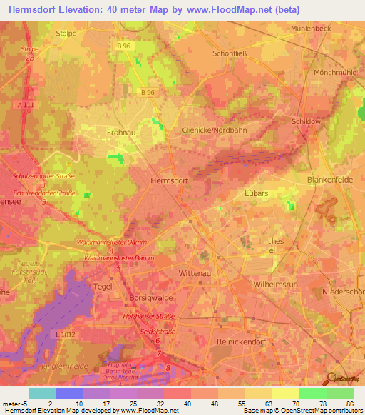 Hermsdorf,Germany Elevation Map