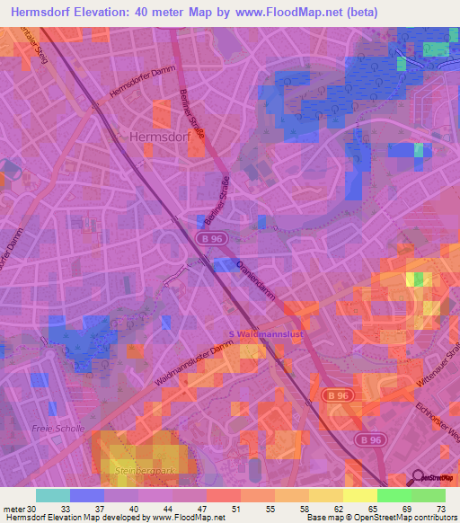 Hermsdorf,Germany Elevation Map