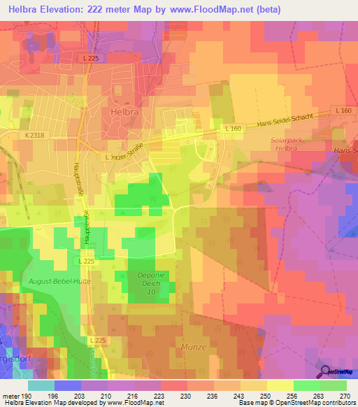 Helbra,Germany Elevation Map