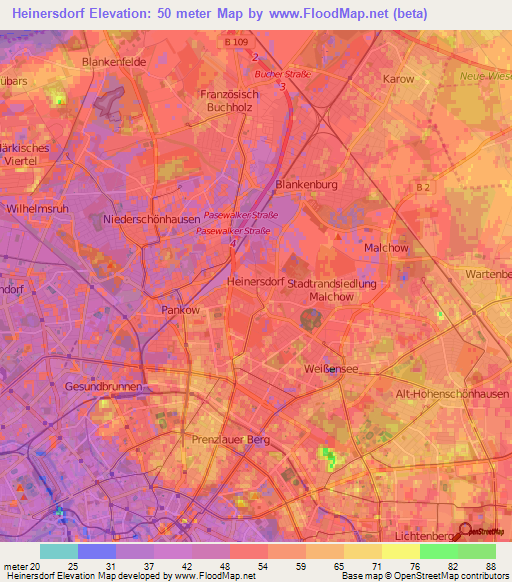 Heinersdorf,Germany Elevation Map