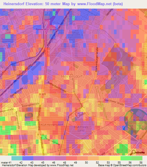 Heinersdorf,Germany Elevation Map