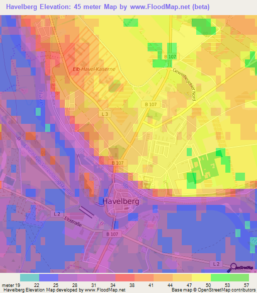 Havelberg,Germany Elevation Map