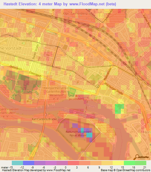 Hastedt,Germany Elevation Map