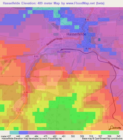 Hasselfelde,Germany Elevation Map