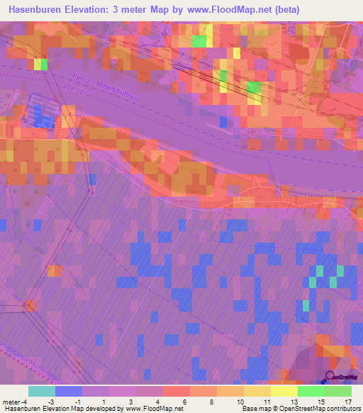 Hasenburen,Germany Elevation Map