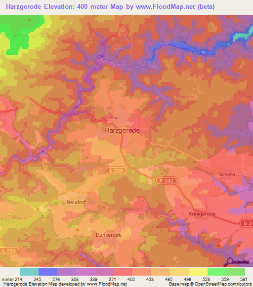 Harzgerode,Germany Elevation Map