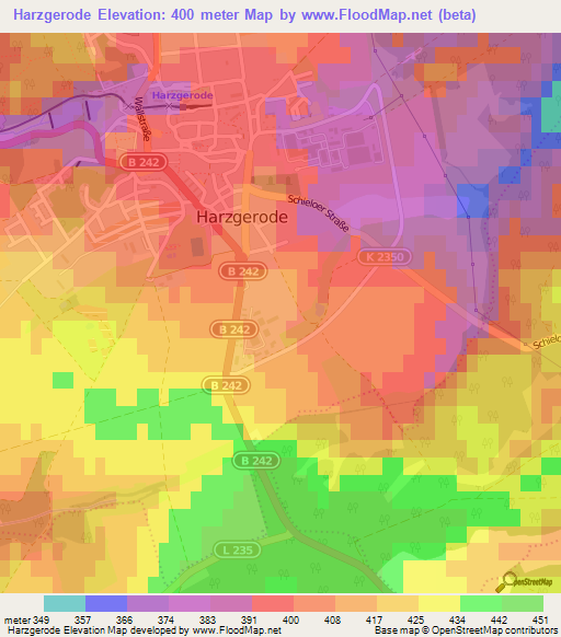 Harzgerode,Germany Elevation Map