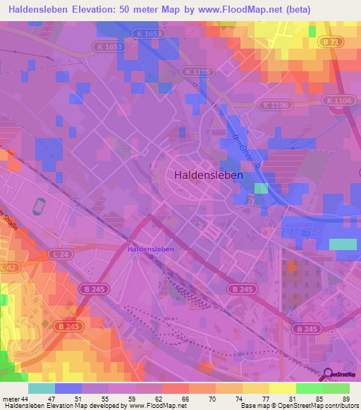 Haldensleben,Germany Elevation Map