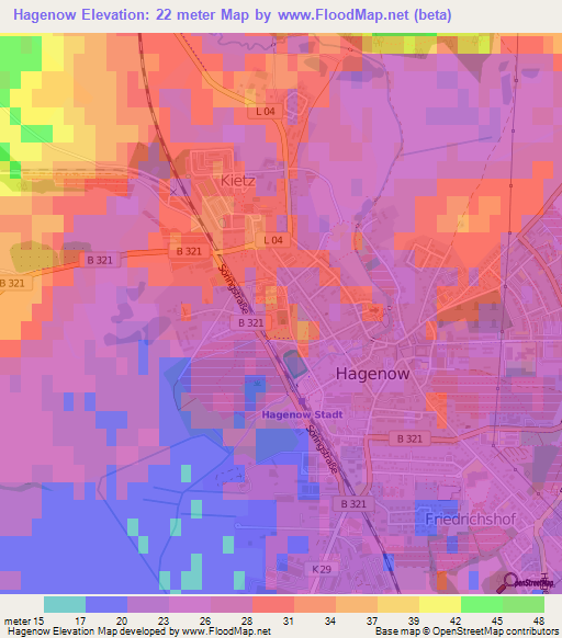 Hagenow,Germany Elevation Map