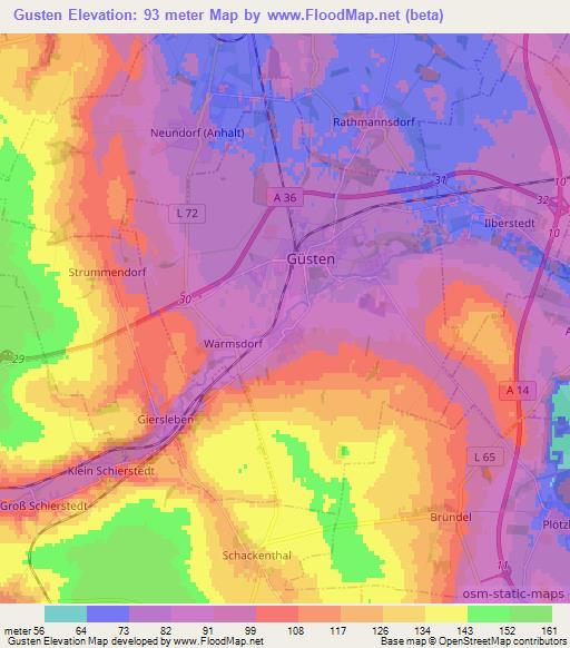 Gusten,Germany Elevation Map