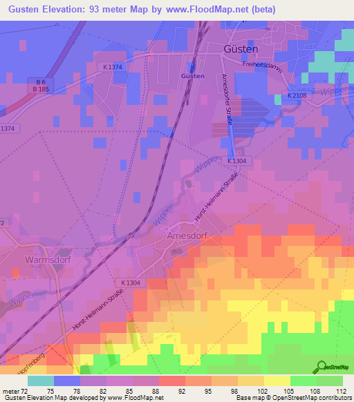 Gusten,Germany Elevation Map