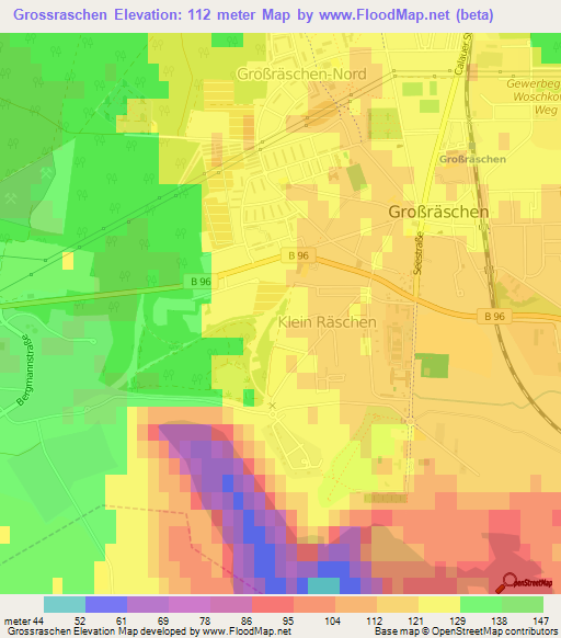 Grossraschen,Germany Elevation Map