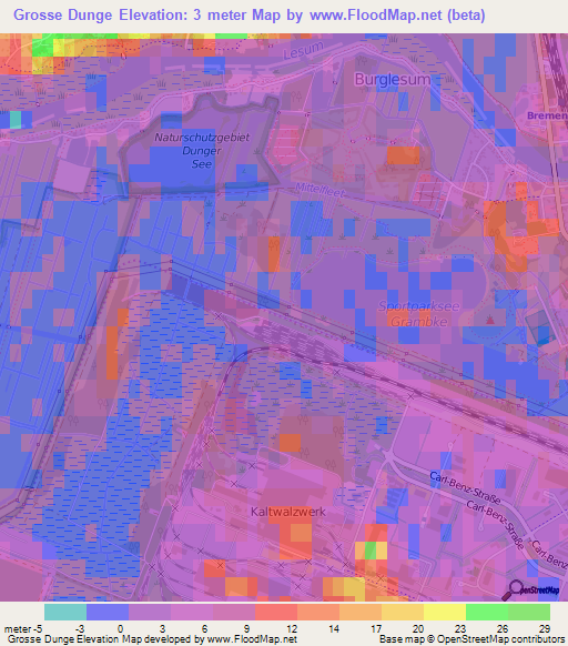 Grosse Dunge,Germany Elevation Map