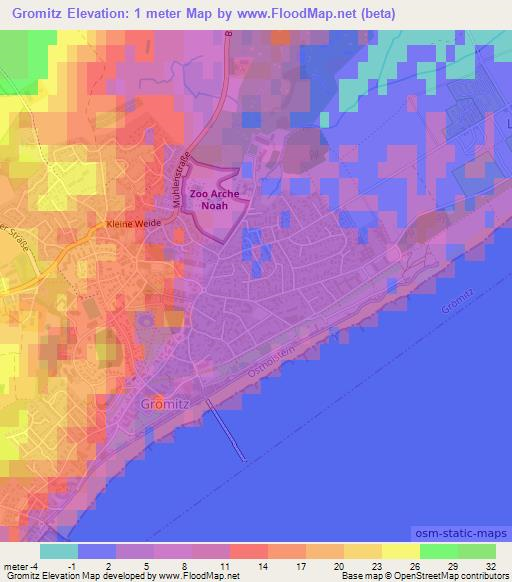 Gromitz,Germany Elevation Map
