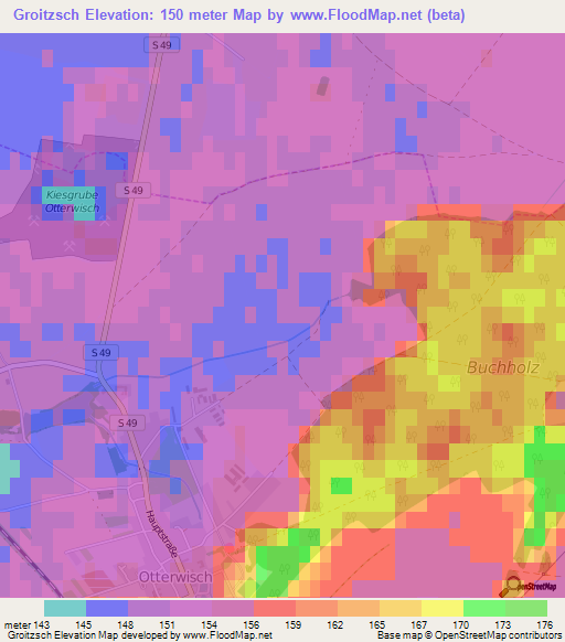 Groitzsch,Germany Elevation Map