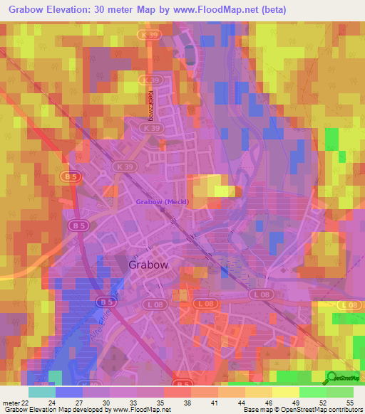 Grabow,Germany Elevation Map