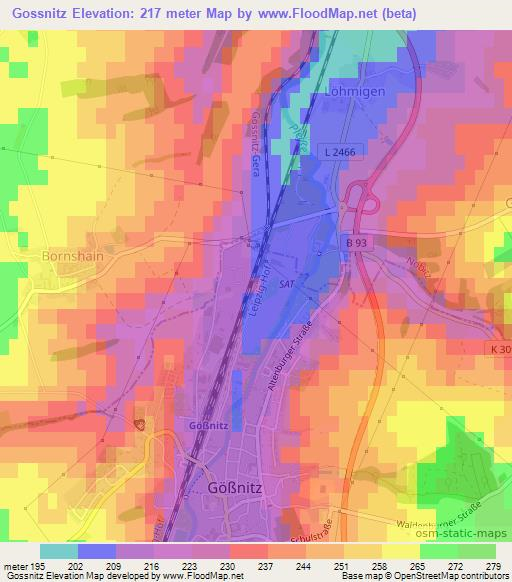 Gossnitz,Germany Elevation Map