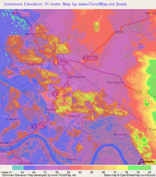 Gommern,Germany Elevation Map