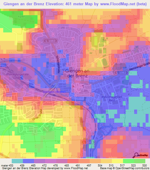 Giengen an der Brenz,Germany Elevation Map