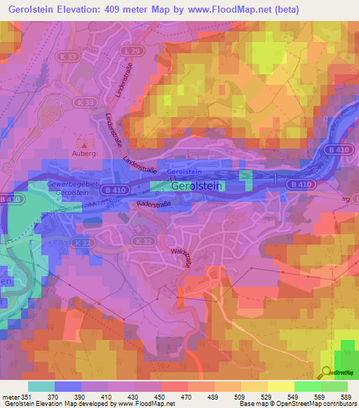 Gerolstein,Germany Elevation Map