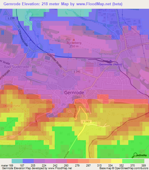 Gernrode,Germany Elevation Map