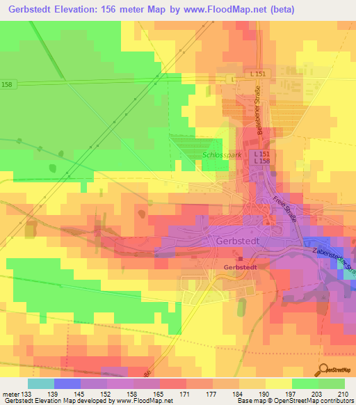 Gerbstedt,Germany Elevation Map