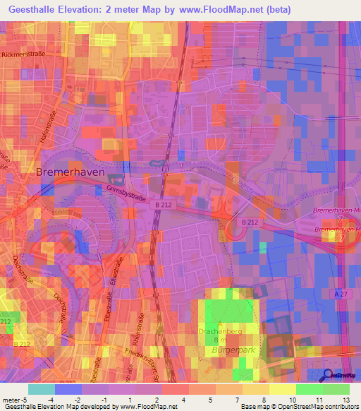 Geesthalle,Germany Elevation Map