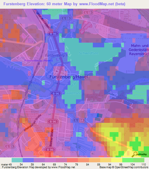 Furstenberg,Germany Elevation Map