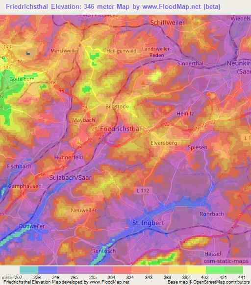 Friedrichsthal,Germany Elevation Map