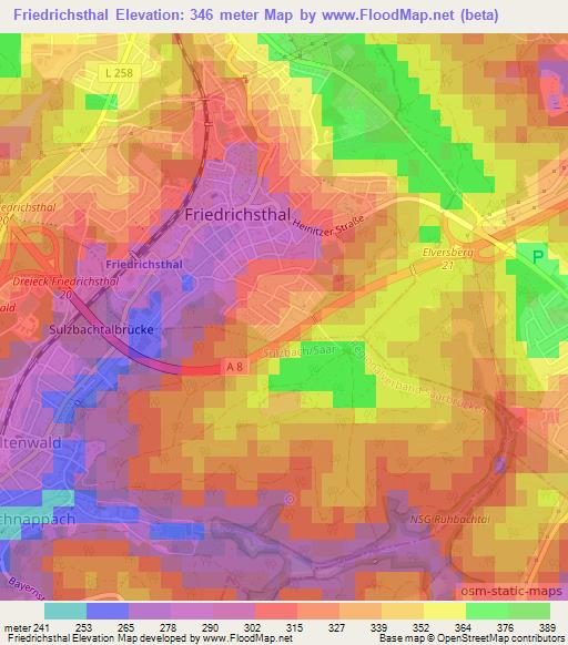 Friedrichsthal,Germany Elevation Map