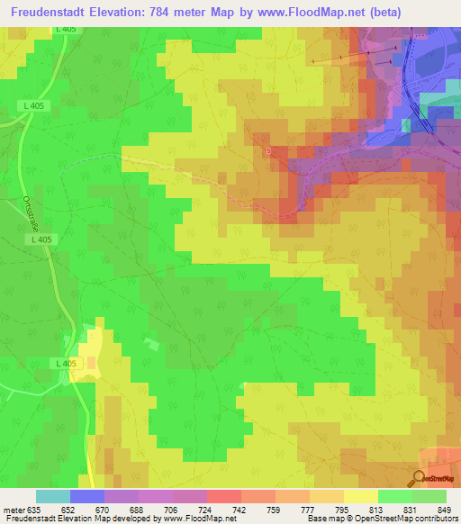 Freudenstadt,Germany Elevation Map