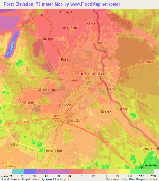 Forst,Germany Elevation Map