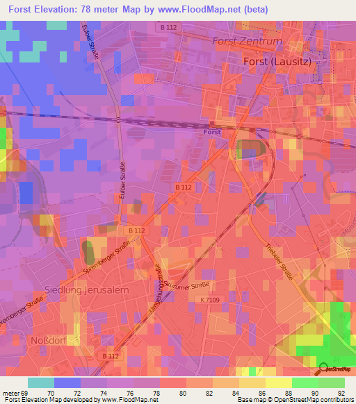 Forst,Germany Elevation Map