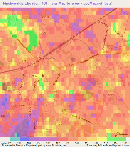 Finsterwalde,Germany Elevation Map