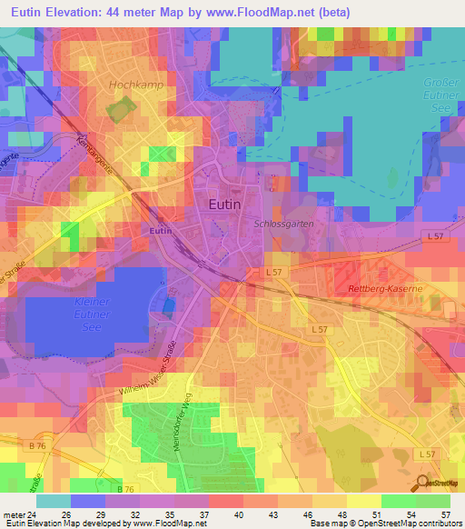 Eutin,Germany Elevation Map