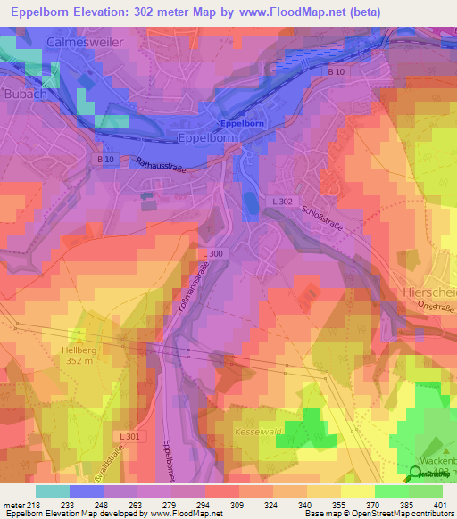 Eppelborn,Germany Elevation Map