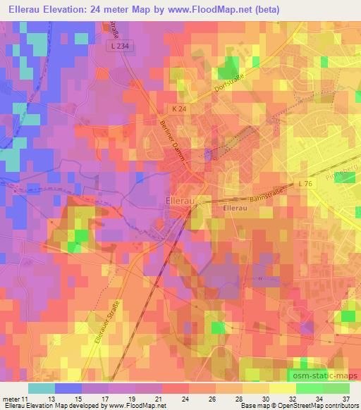 Ellerau,Germany Elevation Map