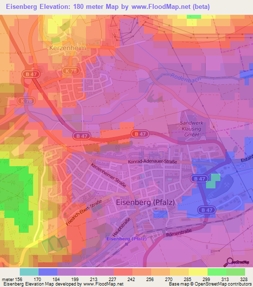 Eisenberg,Germany Elevation Map