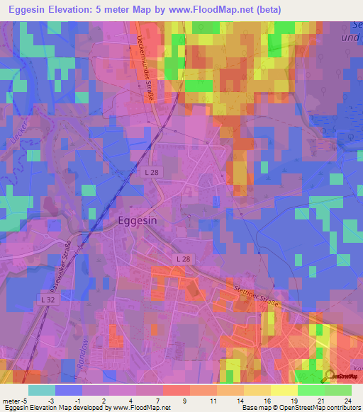 Eggesin,Germany Elevation Map