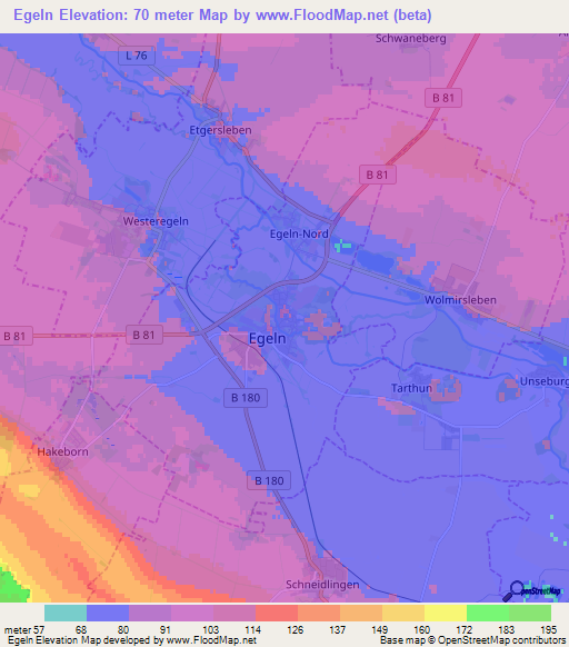 Egeln,Germany Elevation Map