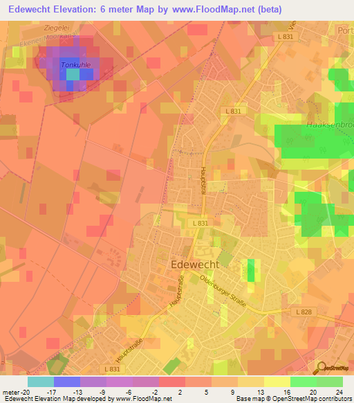 Edewecht,Germany Elevation Map