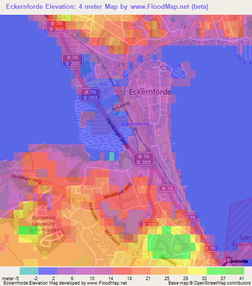 Eckernforde,Germany Elevation Map