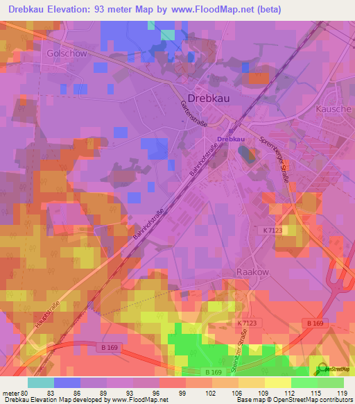 Drebkau,Germany Elevation Map