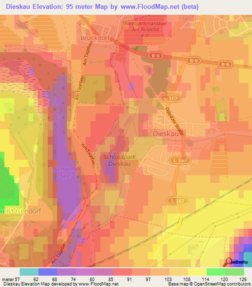 Dieskau,Germany Elevation Map