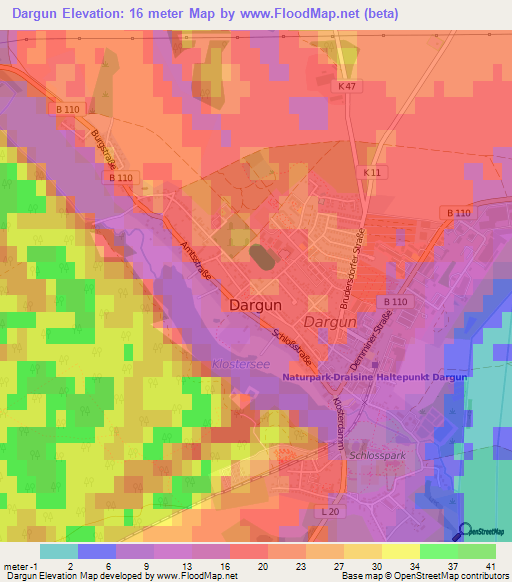 Dargun,Germany Elevation Map