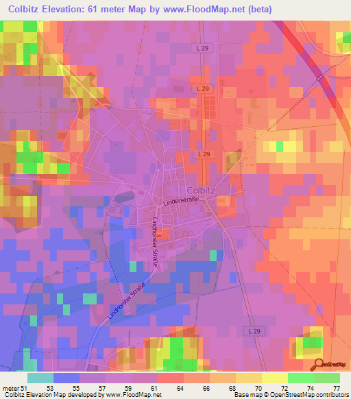 Colbitz,Germany Elevation Map